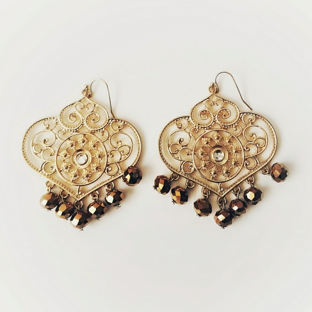 Bollywood Filigree Bead Chandelier Earring